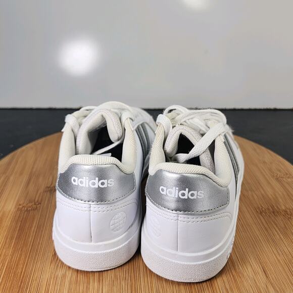 Big Kids Adidas Grand Court Low Sz 3.5 010548 White Leather Athletic Sneakers - Picture 2 of 8